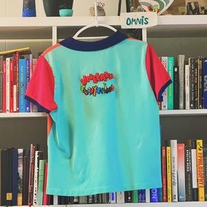 fun color block shirt embroidery unlearn everything art